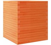 vidaXL Jardinera de madera maciza de pino 60x60x68,5 cm Color Pino natural,  Blanco,  Marrón cera y mas