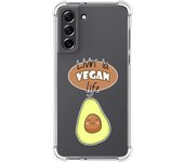 Funda Silicona Antigolpes para Samsung Galaxy S21 FE 5G diseño Vegan Life Dibujos
