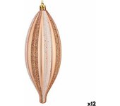 KRIST+ Set Adornos de Navidad Alargado Cobre PVC 3 X 3 X 18 Cm (12 Unidades)
