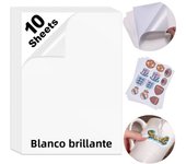 10 Sheets Transparent/Translucent Waterproof Vinyl Sticker Paper Pearlescent/Matte/Golden A4 Label Sticker for Inkjet Printer