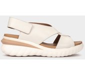 Pedro Miralles Sandalias de piel en color blanco modelo BOADILLA en tonos Blancos. Hecho a mano en España.