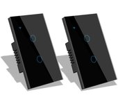 Tuya Wifi Smart Stair Switch US Touch Glass Panel Stair Cross Multi Light Switches 1 Gang 2 Way APP Control Alexa Google Home