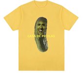 Picolas Cage Fun Nicolas Cage Meme Pattern Tshirt Women's Fashion Harajuku Tshirt Casual Short Sleeve Oversized T-shirt
