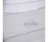 10XDIEZ Juego de sábanas cuna oso luna 386 bco/ - Tejidos suaves y resistentes que garantizan confort y protección para el bebé