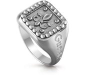 Guess Anillo Hombre Knight Flower De Acero Plateado Talla Europea 64 Talla España