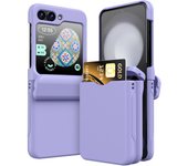 Card Insertion Frosting Card Wallet Phone Case for Samsung Z Flip5 Zflip6 Flip 3 4 5 6 Flip4 Flip3 Luxury Photo Clip Matte Cover