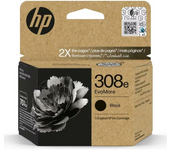 HP 308 EvoMore 7FP22UE, Cartucho de Tinta Original Negro de Alta Capacidad (320 Páginas), Compatible con Impresoras de Inyección de Tinta HP InkJet Envy 6110e, 6120e, 6122e, 6130e, 6132e, 6520e, 6530e, 6532e