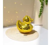 Desktop Fun Disco Ornament Yellow Duck Disco Ball Duck Mirror Glass Decoration Creative Ornament Home Party Decoration Props