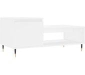 vidaXL Mesa de centro madera contrachapada 100x50x45 cm Blanco, Negro, Blanco brillante Mesita de Salón o Comedor o Auxiliar Mesa de Café Meuble Salón