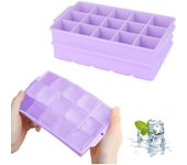Bandejas para Cubitos de Hielo, paquete de 2 30 Moldes de silicona para Cubitos de Hielo, Cubitos de Hielo cuadrados grandes
