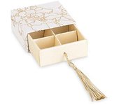 Cupid & Co. Caja Globo Champ. Con Ins. Y Nappa 70x70x30mm Oro Blanco