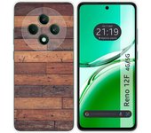 Tumundosmartphone Funda Silicona para Oppo Reno 12F 4G / 12 F 5G diseño Madera 03 Dibujos