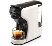 HiBREW Cafetera de cápsulas H1A, cafetera multicápsulas 4 en 1, compatible con cápsulas DG/Nes/ESE/café molido, Parada automática, Modos de café caliente y frío, Espresso perfecto, Negra