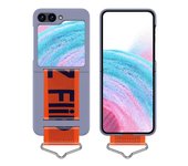 Fashion Personality Woven Wrist Strap Phone Case For Samsung Galaxy Z Flip 5 4 3 Soft Silicone Cover For Samsung Z Flip 5 Fundas