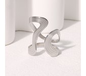 Rust Proof Stainless Steel Big Personal Ring Stylish Creative Minimalist Metal Statement Waterproof Jewelry for Women