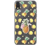 Tumundosmartphone Funda Gel Transparente para Iphone XR Diseño Piña Dibujos