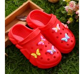 Casual Breathable Clogs With Cute Cartoon Charms For Girls, Slip-on Beach Slide, Anti Slip Garden Clog Shoes For Beaches