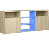 vidaXL Mueble de TV con luces LED 120x30x50 cm, Mueble de Salon, Mueble TV, Mueble TV salon, Mesa de TV, Mueble tele