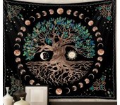 Mysterious Tree of Life Mushroom Forest Tapestry Wall Hanging Fairy Tale Bohemian Psychedelic Home Dormitory Dream Decor