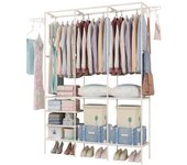 Perchero de pie y Zapatero Pared para Ropa Abrigos Estantería ropa estante MODA zapato armario empotrado organizador Vestíbulo
