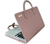 Bolso para computadora portátil, moderno bolso de piel sintética de PVC rosa, adecuado para la oficina, los viajes y el estudio