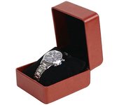Lnofxas Black Single Watch Gift Box with Pillow PU Leather Wristwatch Display Case Organizer for Men
