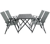 Conjunto de jardín Piazza mesa + 4 sillas gris