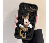 Disney Leopard Patterned Minnie Phone Case for Samsung Galaxy A73 A54 A55 A14 A22 A32 A23 A25 A33 A53 A52 A35 A34 A24 A15 Cover