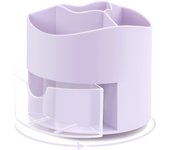 Organizador giratorio para escritorio con 4 compartimentos, multicolor - Ideal para guardar brochas de maquillaje en el hogar y la oficina