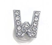 Diamond Shoe Charms Glitter Rhinestone Letter Silver Crystal Alphabet Shoe Decorations Jewelry Slider Bracelet Wristbands