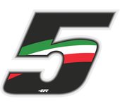 Pegatina Race Number for Motorcycle "5" Tricolor 27x37mm