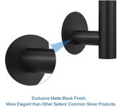 Ganchos adhesivos de acero inoxidable, perchero para ropa y toallas, montado en la pared para cocina y baño, color negro, 1 unidad