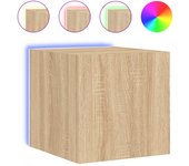 vidaXL Mueble de TV de pared con luces LED 30,5x35x30 cm, Mueble de Salon, Mueble TV, Mueble TV salon, Mesa de TV, Mueble tele