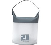 Bolsa de maquillaje transparente de TPU, Ligera, de gran apertura, portátil, multifuncional, para Playa, color gris.