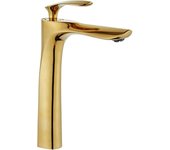 Grifos de lavabo Grifo monomando para lavabo Grifo Superior para baño Cuerpo Dorado Manija cromada Grifo de baño