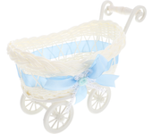 Storage Baskets Wicker Baby Carriage Party Woven Rattan Decor Serving Shopping Carts for Groceries