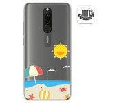 Tumundosmartphone Funda Gel Transparente para Xiaomi Redmi 8 diseño Playa Dibujos