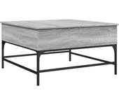 vidaXL Mesa de centro madera ingeniería metal 80x80x45 cm Negro, Roble Sonoma, Roble ahumado Mesita de Salón o Comedor o Auxiliar Mesa de Café Meuble Salón