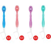 2 In 1 Mini Cleaning Toothbrush Mint flavor Peach flavor Exploded Bead  Disposable Oral Cleaning Toothbrush With Dental Floss