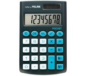 Milan pocket calculadora 8 digitos - calculadora de bolsillo - tacto suave - 3 teclas de memoria y raiz cuadrada - color negro