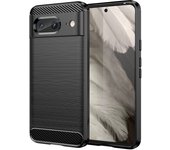 Funda para móvil Google Pixel 8 Carcasa Protectora Antigolpes Silicona Negra Diseño Fibra de Carbono Resistente Absorción de Choque [Compatible Carga Inalámbrica]