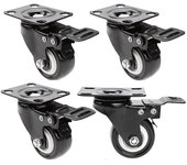 Pack de 4 Ruedas para Silla de Playa Ruedas de 360 ​​​​grados Ruedas de Transporte Ruedas Dobles con 4 Frenos Ruedas Resistentes Adecuadas para sillas de Playa, Muebles, Capacidad de Carga 200 kg (Tipo 2)