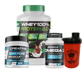 Pack Proteína WHEY 2kg + Creatina 300g + Omega 3 90cáps + Shaker - Musclefit  Avance Muscular│Mas musculos│Vitaminas