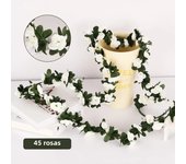 1pcs Artificial Flowers Vine 45pcs / 69pcs Rose Fake Flower Home Room Wedding Decor Decoration Wall Hanging Garland DIY Plants