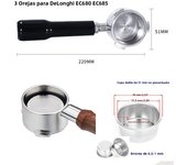 51mm Coffee Bottomless Portafilter Stainless Steels For Delonghi EC680 EC685 Replacement Filter Basket Espresso