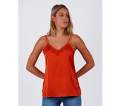 ADMAS Camiseta Tirante Puntilla Escote para Mujer
