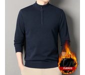 Autumn Winter Men's Sweatshirt Warm Pullover Solid Color Half Zipper Casual Sweater Fleece Long Sleeve Men's Sweatshirts Top
