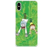 Funda original compatible con iPhone X o XS con un diseño de Rick y Morty Fondo Acido