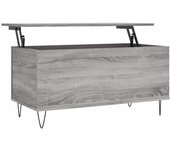 vidaXL Mesa de centro madera contrachapada 90x44,5x45 cm Blanco, Negro, Blanco brillante Mesita de Salón o Comedor o Auxiliar Mesa de Café Meuble Salón