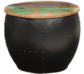vidaXL Mesa de centro de madera maciza reciclada 53x43 cm Multicolor, Negro, Plateado Mesita de Salón o Comedor o Auxiliar Mesa de Café Meuble Salón